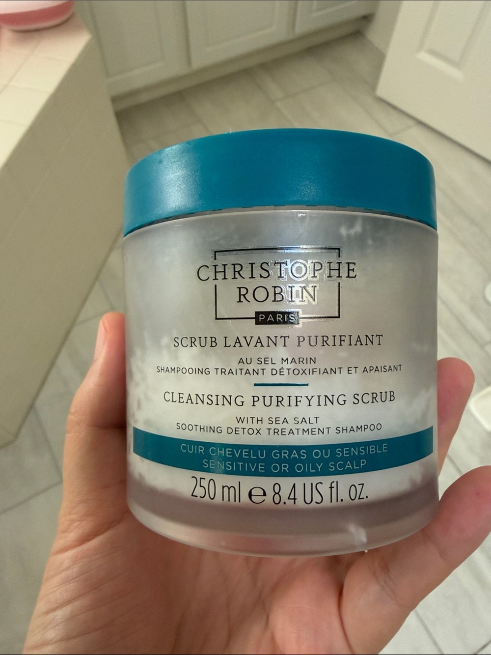 Christophe Robin CLEANSING PURIFYING SCRUB WITH SEA SALT 250ML, USED